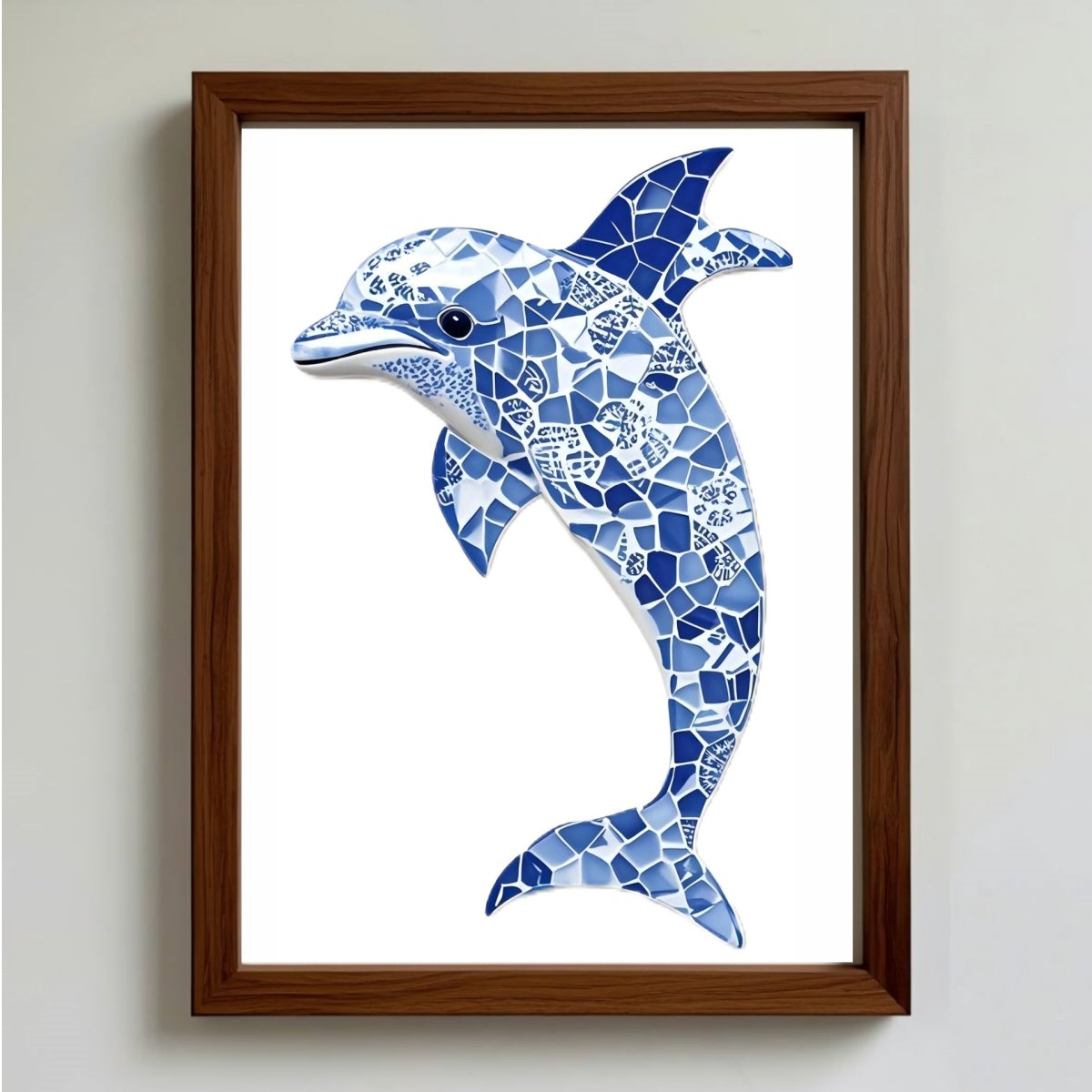 DIY Blue & White PorcelainMosaic Kit | Dolphin
