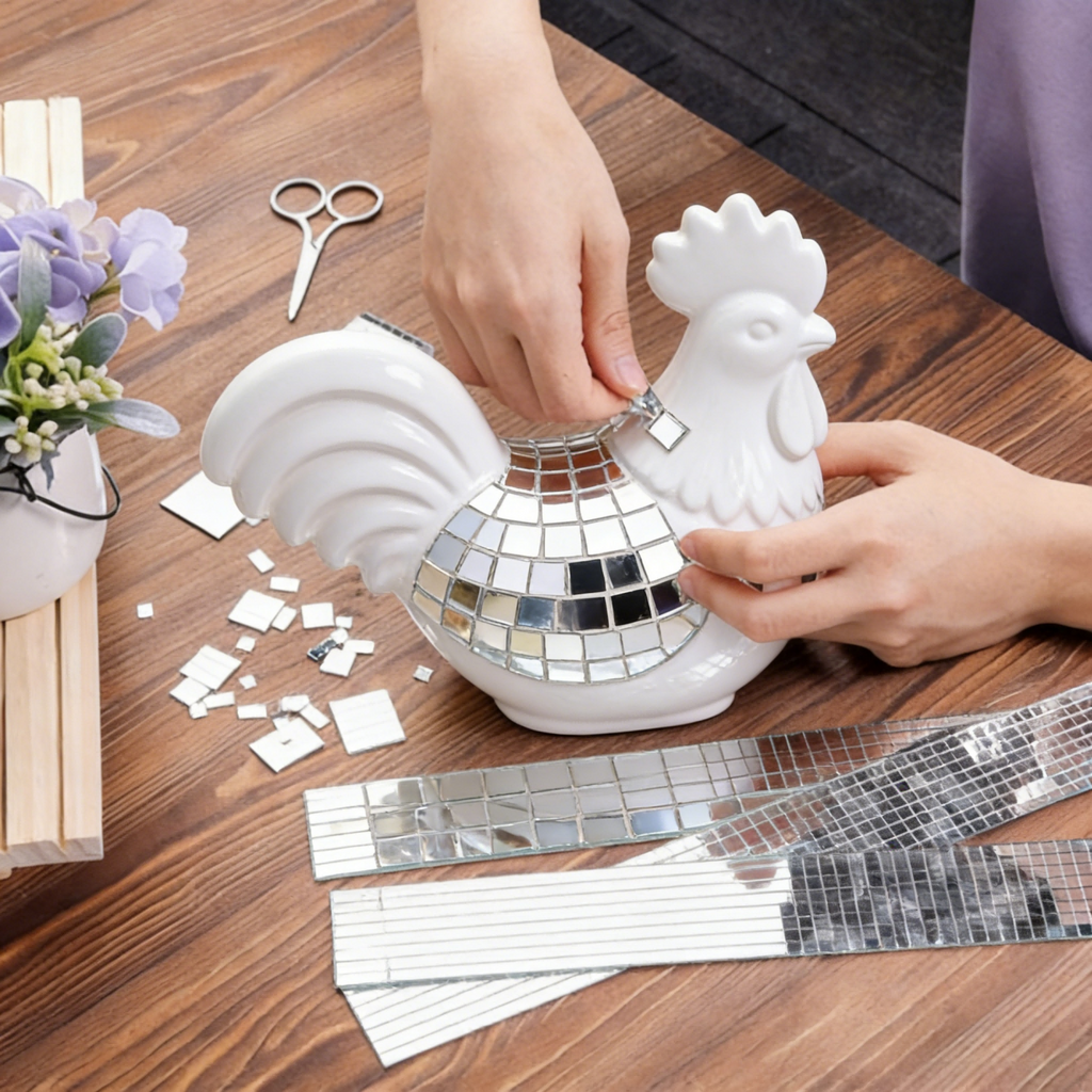 1件/2件/3件装DIY迪斯科公鸡摆件 镜面反光创意桌面装饰 派对婚礼生日聚会主题摆台
