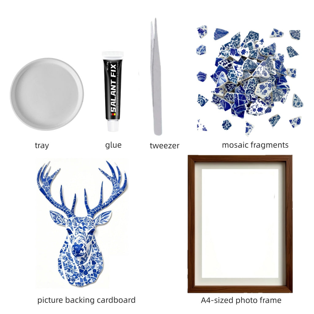 DIY Blue & White Porcelain Mosaic Kit | Panda