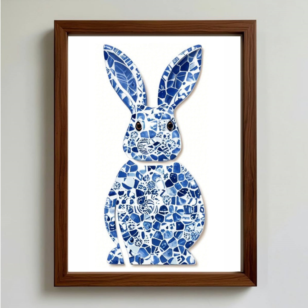 DIY Blue & White Porcelain Mosaic Kit | Rabbit