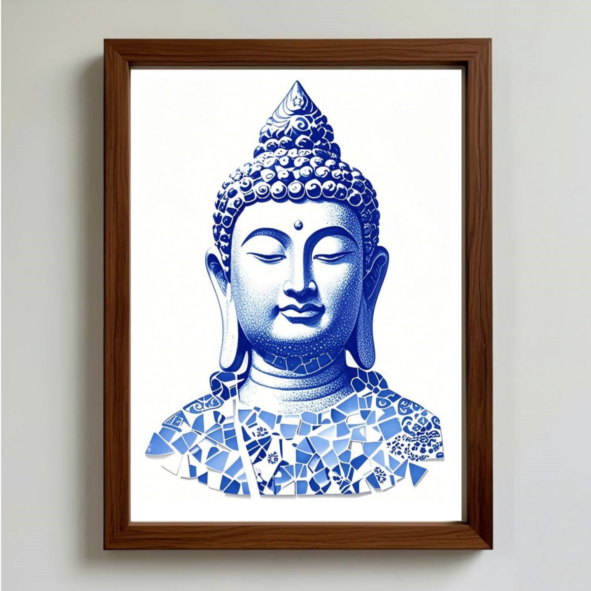 DIY Blue & White Porcelain Mosaic Kit | Buddha