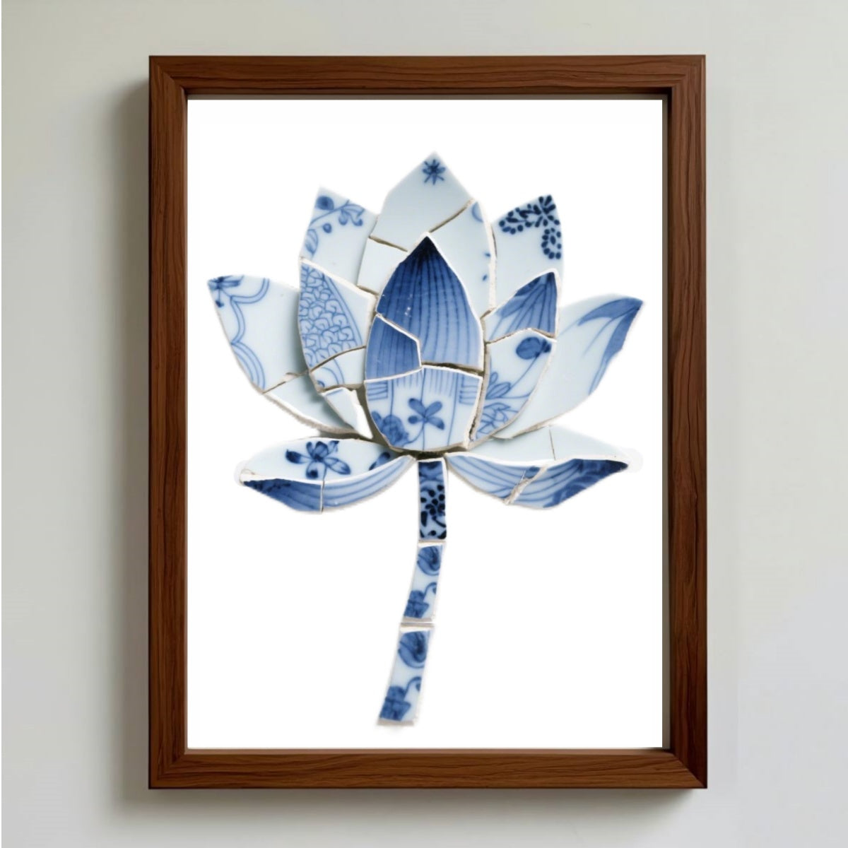 DIY Blue & White Porcelain Mosaic Kit | Lotus