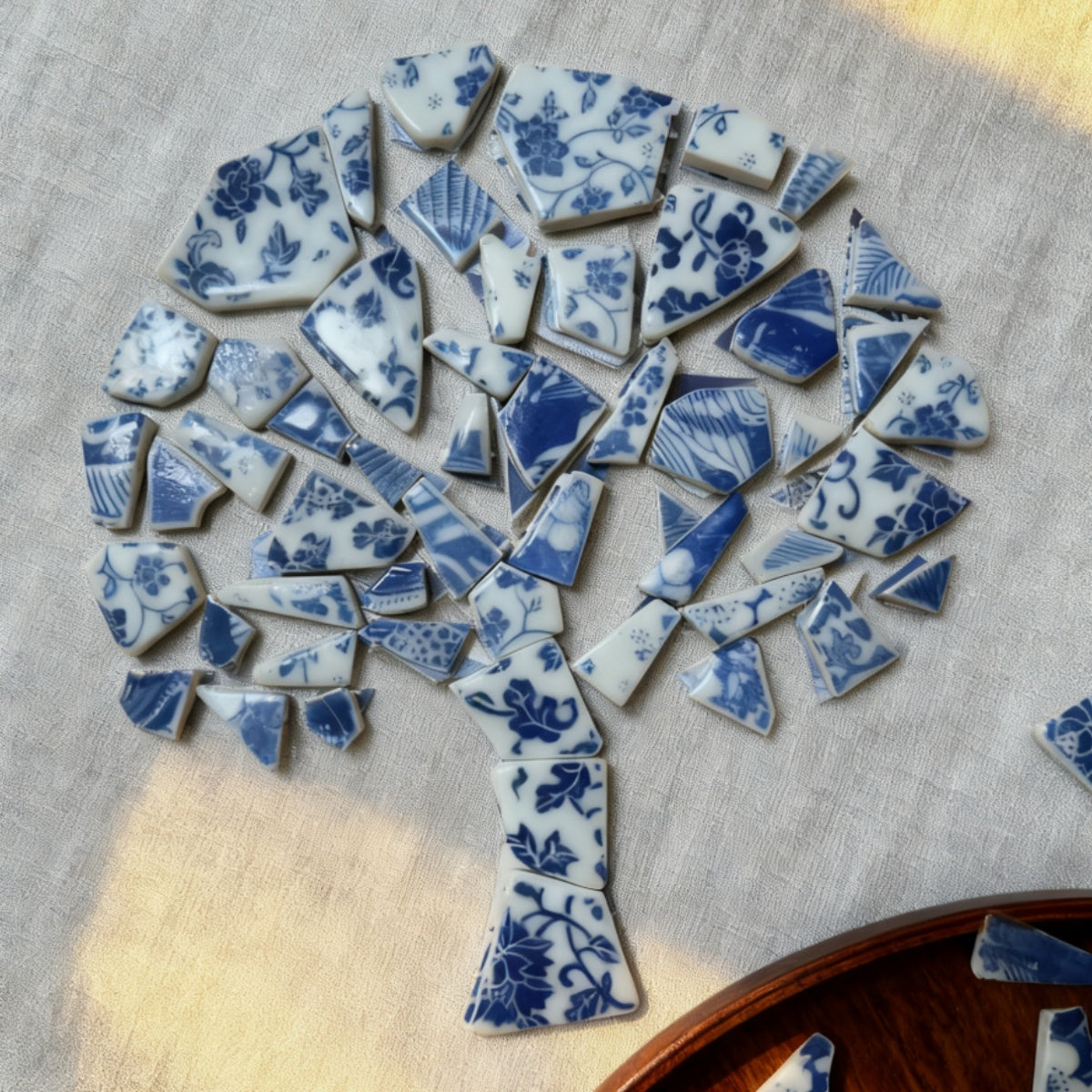 DIY Blue & White Porcelain  Mosaic Kit | Tree of Life