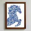 DIY Blue & White Porcelain Mosaic Kit | Horse