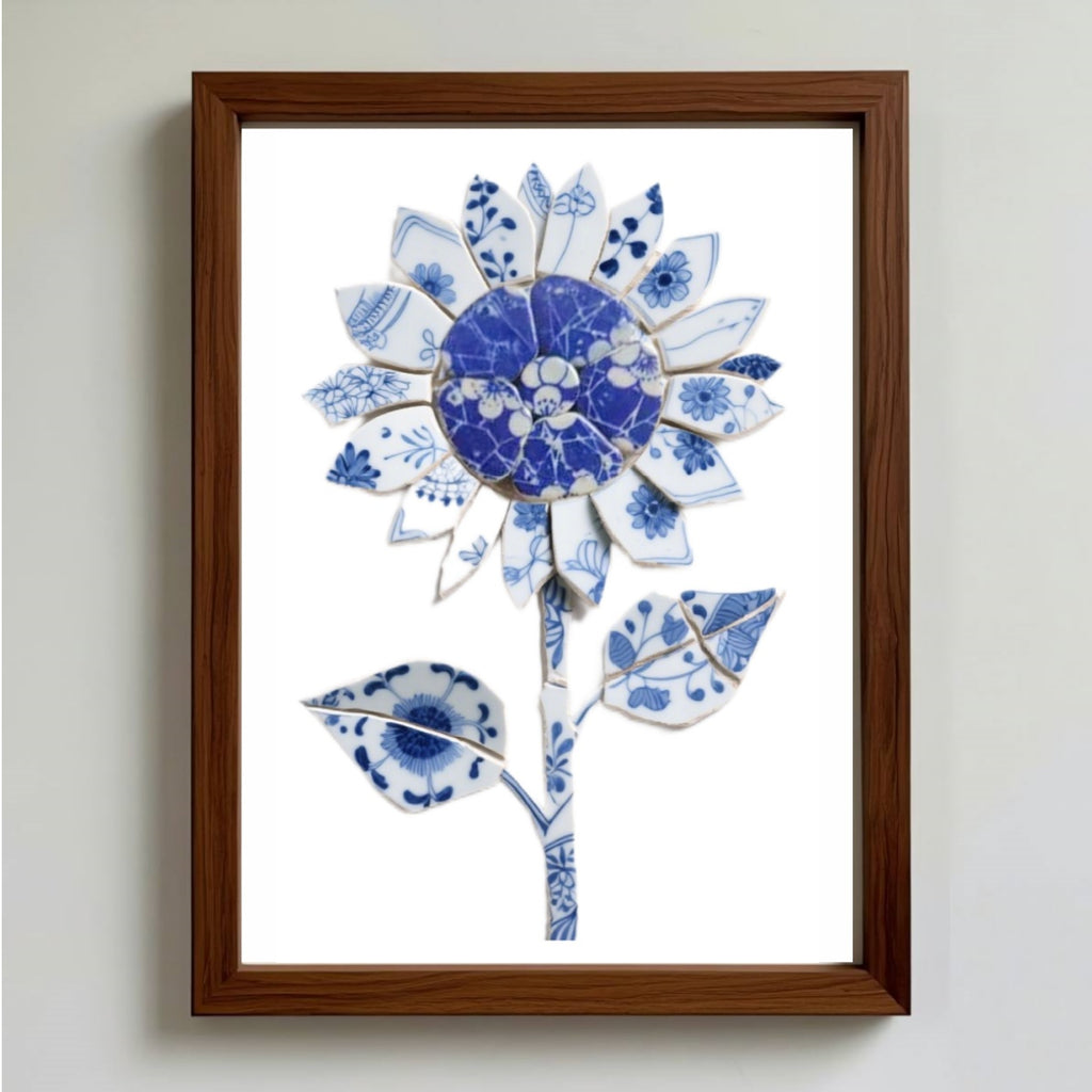 DIY Blue & White Porcelain Mosaic Kit | Sunflower