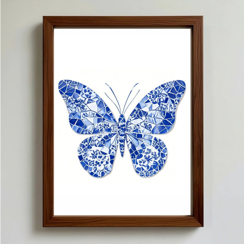 DIY Blue & White Porcelain Mosaic Kit | Butterfly