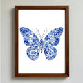 DIY Blue & White Porcelain Mosaic Kit | Butterfly