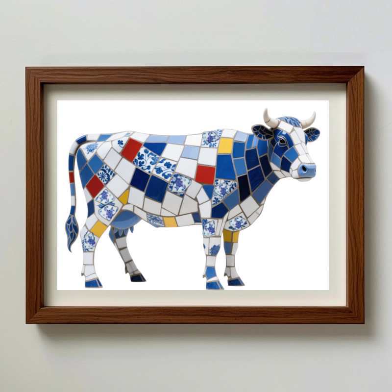 DIY Blue & White Porcelain Mosaic Kit | Cattle