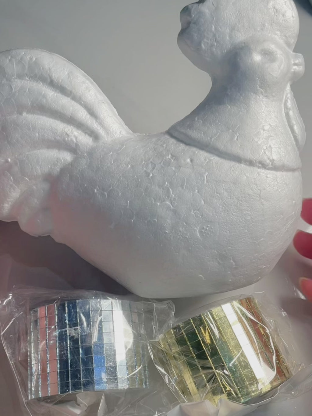 1件/2件/3件装DIY迪斯科公鸡摆件 镜面反光创意桌面装饰 派对婚礼生日聚会主题摆台